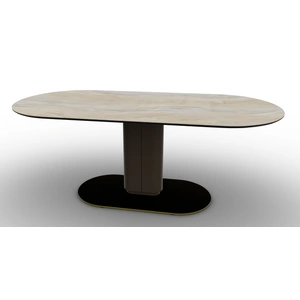 Calligaris Cameo W78.7-inch Ceramic/Metal/Wood Customizable Oval Dining Table