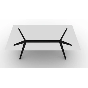 Calligaris Kent Wood/Glass Rectangular Dining Table, Matt Black/Transparent
