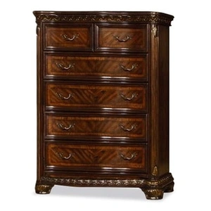 Amalfi Furniture SM King Arthur Wood Chest w/5 Drawers, Dark Walnut