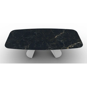Calligaris Apian W98.4-inch Ceramic/Metal Customizable Elliptical Dining Table