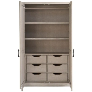 Universal Furniture Coalesce Wood Wardrobe w/2 Doors, Rolling Fog