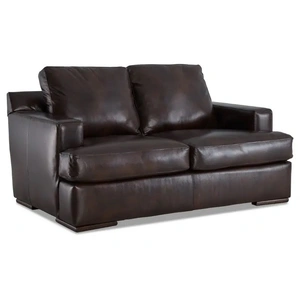 Klaussner Alhambra Leather Loveseat, Sassari Brown