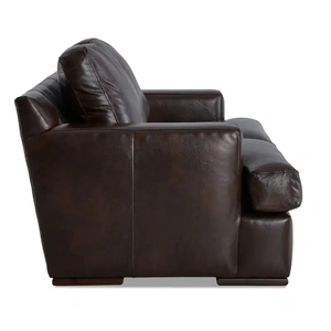 Klaussner Alhambra Leather Loveseat, Sassari Brown