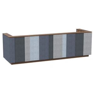 NARBUTAS Domino 142-inch U-Shaped Reception Unit w/Hard & Upholstered Panels, 2 Q-ACTIVE Sit-Stand Desks