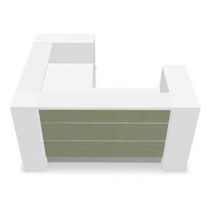 MDD Office Furniture Valde 86.9-inch x 86.9-inch Corner Reception Desk w/LED Light