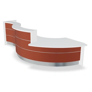 MDD Office Furniture Valde 172-inch Curved Reception Desk w/Right Counter Top