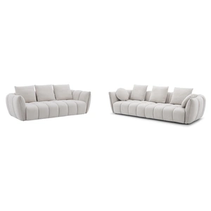 J&M Furniture Lennox Fabric Living Room Set, Off White