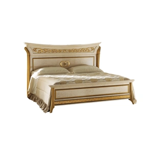 ESF Furniture Melodia Platform Bed, Beige/Gold