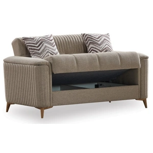 Casamode Levi Polyester Convertible Storage Loveseat