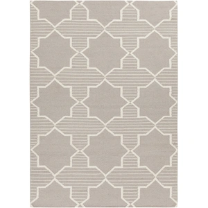 Chandra Lima Wool Rectangular Handmade Rug, Taupe/White