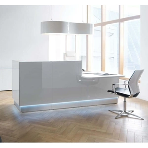 MDD Office Furniture Linea 96-inch Large Reception Desk w/Left Counter Top