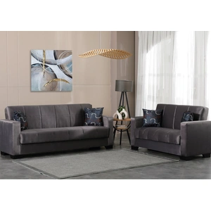 Empire Furniture, USA Linden Chenille Convertible Storage Sofa, Grey