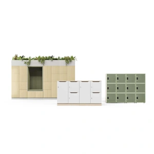 NARBUTAS Choice Office Single Row Locker w/3 Small Lockable Doors & Mail Slots