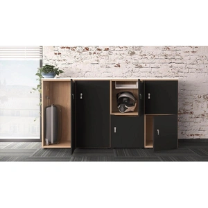 NARBUTAS Choice Office Single Row Locker w/4 Small Lockable Doors, Cylinder Lock w/Retention