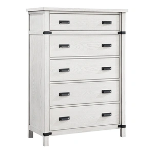 Galaxy Home Furnishings Loretta 5-Drawer Wood Veneer Chest, Antique White
