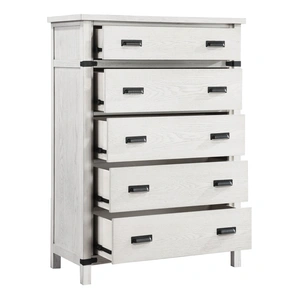 Galaxy Home Furnishings Loretta 5-Drawer Wood Veneer Chest, Antique White