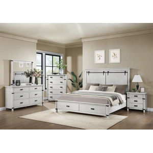 Galaxy Home Furnishings Loretta 5-Drawer Wood Veneer Chest, Antique White