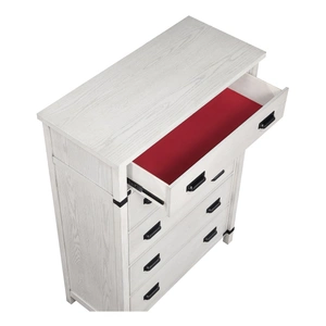Galaxy Home Furnishings Loretta 5-Drawer Wood Veneer Chest, Antique White