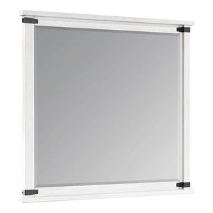 Galaxy Home Furnishings Loretta Rectangular Wood Veneer Mirror, Antique White