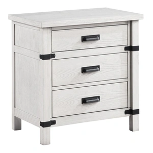 Galaxy Home Furnishings Loretta 3-Drawer Wood Veneer Nightstand, Antique White
