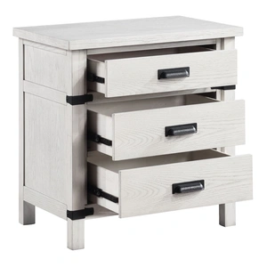 Galaxy Home Furnishings Loretta 3-Drawer Wood Veneer Nightstand, Antique White