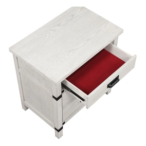 Galaxy Home Furnishings Loretta 3-Drawer Wood Veneer Nightstand, Antique White