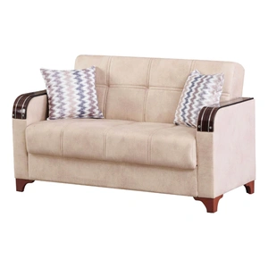 Empire Furniture, USA Colombia Fabric Storage Loveseat, Cream