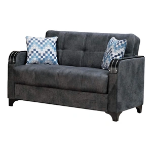 Empire Furniture, USA Nebraska Fabric Storage Sleeper Living Room Set, Grey