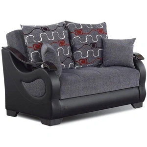 Empire Furniture, USA Arizona Fabric/Vinyl Storage Loveseat, Smoky Grey