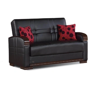 Empire Furniture, USA Bronx Bonded Leather Storage Living Room Set, Black