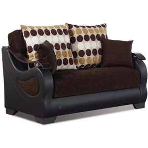 Empire Furniture, USA Illinois Microfiber/Vinyl Storage Loveseat, Brown