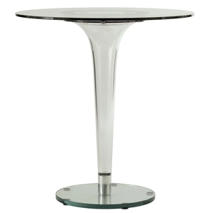 LeisureMod Lonia Glass/Acrylic Dining Table, Clear