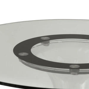 LeisureMod Lonia Glass/Acrylic Dining Table, Clear