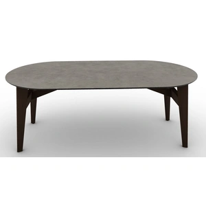 Calligaris Abrey W78.7-inch Ceramic/Wood Customizable Oval Dining Table