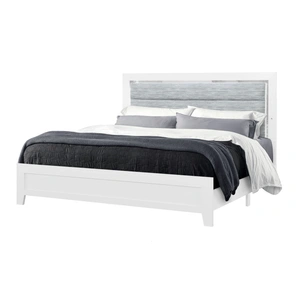 Global Furniture USA Luccia Wood Panel Bedroom Set w/LED Light, White