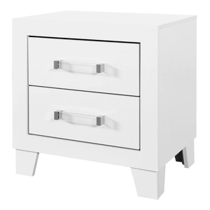 Global Furniture USA Luccia Wood Nightstand w/2 Drawers, White