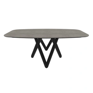 Calligaris Cartesio W78.7-inch Ceramic/Metal/Wood Customizable Elliptical Dining Table