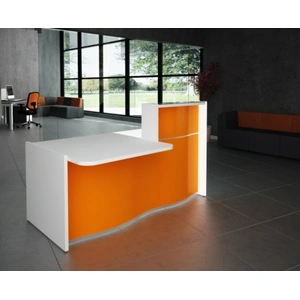 MDD Office Furniture Wave 69-inch Reception Desk w/Small Right Counter Top