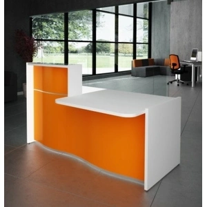 MDD Office Furniture Wave 69-inch Small Reception Desk w/Left Counter Top
