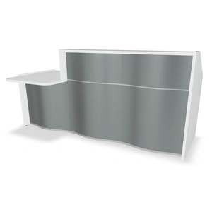 MDD Office Furniture Wave 90-inch Straight Reception Desk w/Right Counter Top