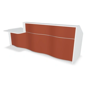 MDD Office Furniture Wave 116-inch Straight Reception Desk w/Right Counter Top