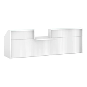 MDD Office Furniture Wave 129-inch Straight Reception Desk w/Counter Top