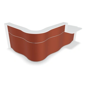 MDD Office Furniture Wave LUV39L 109-inch L-Shape Reception Desk w/Left Counter Top