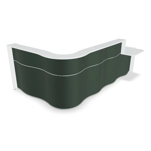 MDD Office Furniture Wave 122-inch x 71-inch L-Shape Reception Desk w/Left Counter Top