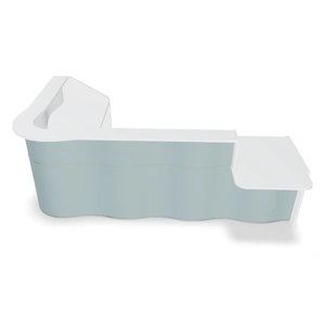 MDD Office Furniture Wave 122-inch x 71-inch L-Shape Reception Desk w/Left Counter Top