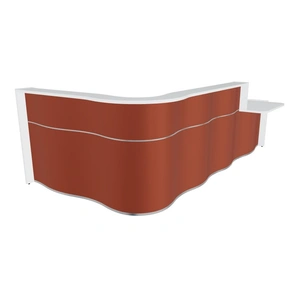 MDD Office Furniture Wave LUV45L 130-inch L-Shape Reception Desk w/Left Counter Top