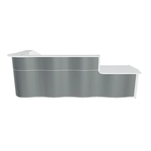 MDD Office Furniture Wave LUV45L 130-inch L-Shape Reception Desk w/Left Counter Top