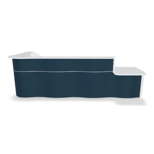 MDD Office Furniture Wave 139-inch L-Shape Reception Desk w/Left Counter Top