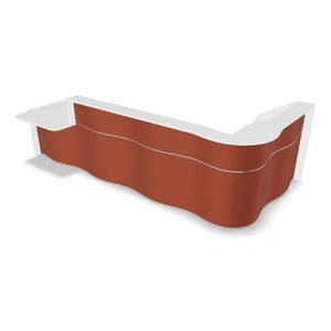 MDD Office Furniture Wave 147-inch L-Shape Reception Desk w/Right Counter Top