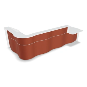MDD Office Furniture Wave 147-inch L-Shape Reception Desk w/Left Counter Top